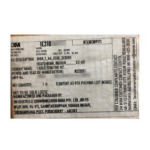33KV 185Sqmm x 3Core indoor Joint kit - 3M