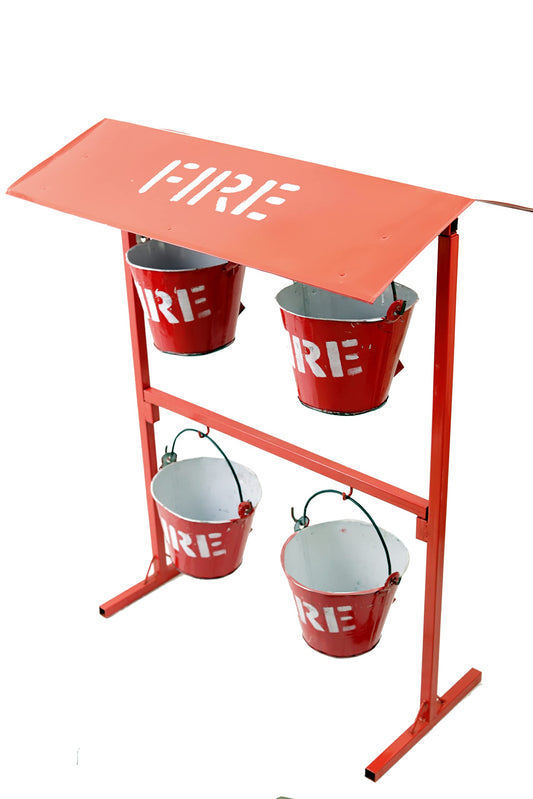 2 FIRE BUCKETS STAND WITH CANOPY