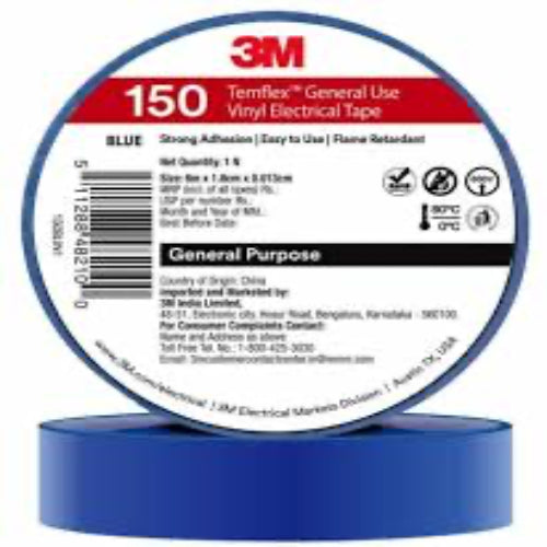 TEMFLEX150_18MM ELECTRICAL TAPE BLUE - 3M