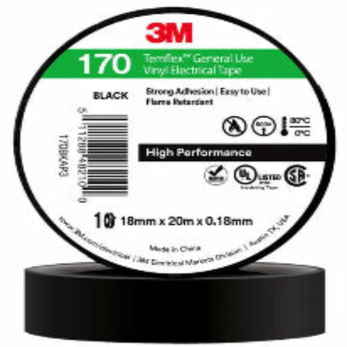 TEMFLEX170_18MM ELECTRICAL TAPE BLACK - 3M